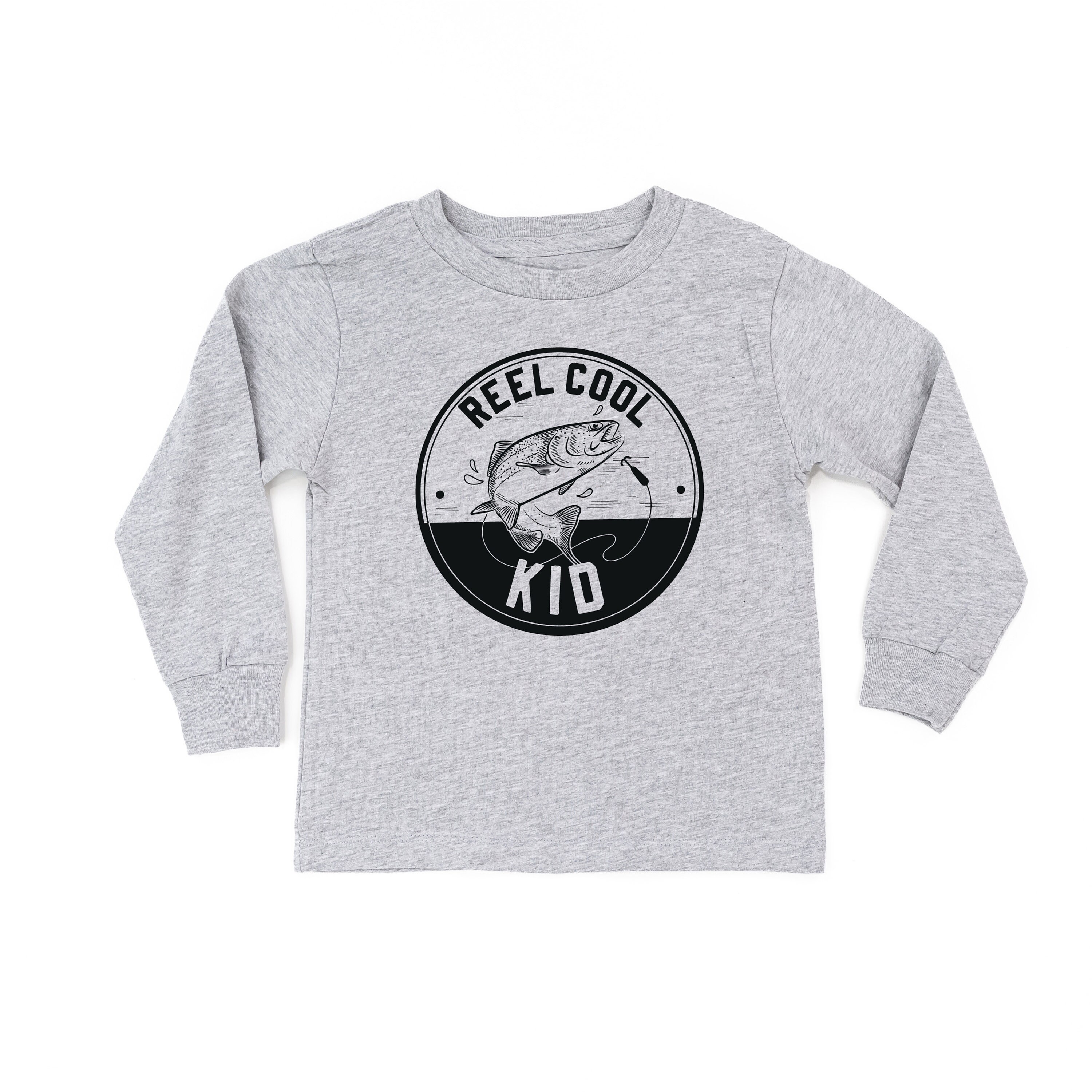 Reel Cool Kid - Long Sleeve Child Shirt | Kid Life | Kids Adventure Shirt | Fishing Graphic Tee | Kids Graphic Tee | Gift Idea for Kids