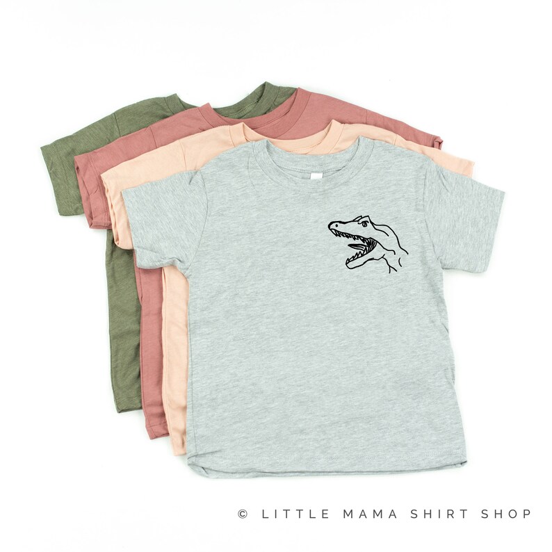 Dinosaur Head - Pocket Tee© | Little Boy Shirt | Toddler Dinosaur Shirt | Girl Dinosaur Shirt | Baby Boy Shirt | Dinosaur Birthday 