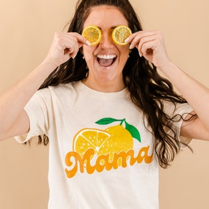Lemon - Mama - Unisex Tee | Mama Graphic Tee | Women&#39;s Fruit Shirt | Shirts for Moms | Mama Spring Shirts | Mother&#39;s Day Gift | Summer