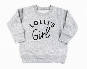 Lolli's Girl - Suéter para niños / Suéter para niñas pequeñas / Suéter para niñas / Niña de Lolli / Suéter para niñas / Suéter de abuela / Niña de la abuela