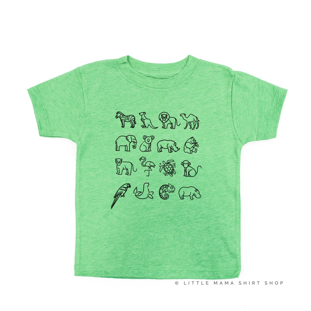 4x4 Zoo Animals Child Shirt Toddler Shirt Kid Shirt Littler Girl Shirt