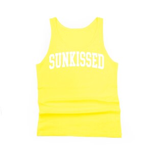 Sunkissed - Varsity - Unisex Jersey TANK | Vacation Outfit | Beach Tanks | Summer Tanks | Vacay Vibes | Beach Babe | Women's Accessories |