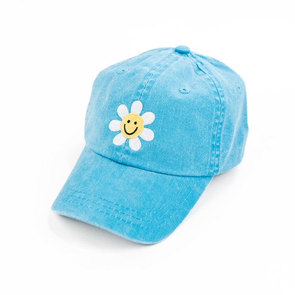 FLOWER PETALS - Child Size Baseball Cap (Blue) | Hats for Kids  | Baseball Cap | Little Girl Hat | Hats for Girls | Flower Power Hats |