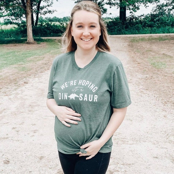 We're Hoping It's A Dinosaur T Shirt Mamasaurus Pregnancy We're Hoping It's A Dinosaur T Shirt Mamasaurus Pregnancy