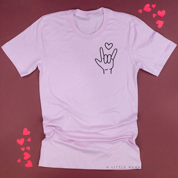 Sign Language - I Love You (pocket) - Unisex Tee | Valentine's Day