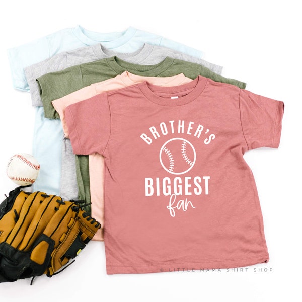 Brother's Biggest Fan - Baseball - Short Sleeve Child Shirt | Baseball Graphic Tee | Kids Sports Shirt | Kids Baseball Shirt | Kids Sports