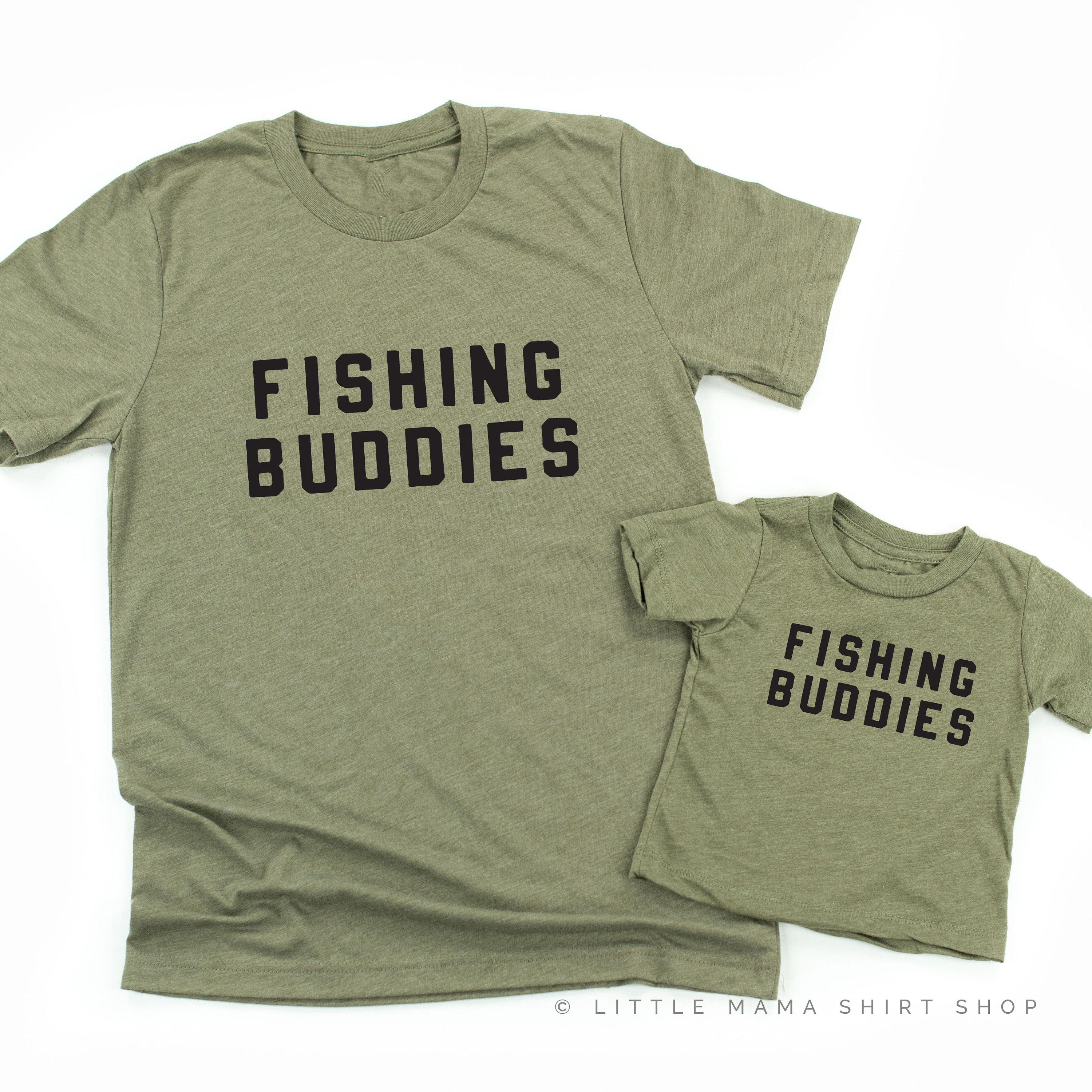 Fishing Buddies Set of 2 Shirts OLIVE W 