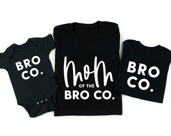 Mamá del Bro Co. - Bro Co. / Conjunto de 3 camisas NEGRAS / Camisas de mamá e hijo / Camisa de mamá de niños / Mamá y niño de mamá / Camisas de hermano