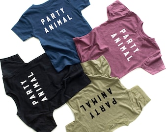 Party Animal - BLOCK FONT | Toddler Shirt | Birthday Shirt | Shirts for Little Girls | Little Boy Shirt | Baby Birthday Shirt | Party Shirt
