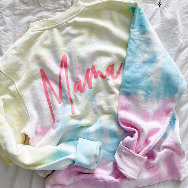 Tie Dye Pattern Print Women Crewneck Sweatshirt