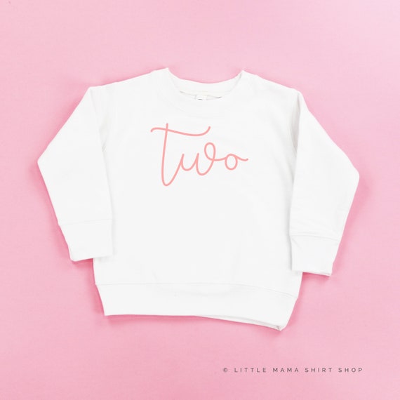 Birthday Number TWO© CURSIVE Font SWEATER for Girls Girl - Etsy