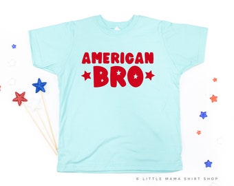 American Bro - Child Tee | Fourth of July Tee for Kids | Patriotic Shirt | Kids 4th of July Outfit | Memorial Day Shirt | USA Accessories |
