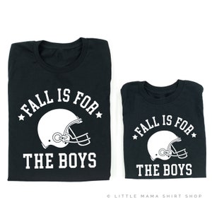 Herfst is voor de jongens - Set van 2 shirts - ZWART w / WIT | Vader en Zoon Shirts | Vaderdagcadeau | Bijpassende Voetbal Tees