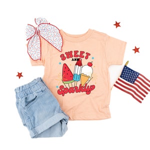 Sweet and Sparkly - Short Sleeve Child Shirt | 4th of July | Kids Patriotic Shirt | Memorial Day Tee | Party in the USA | Summer Lovin'