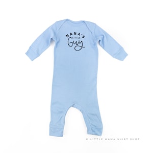 Nana&#39;s Little Guy - One Piece Baby SLEEPER | Infant Bodysuit | Baby Bodysuit | Baby Graphic Tee | Infant Romper | Baby Sleeper | Nana&#39;s Guy