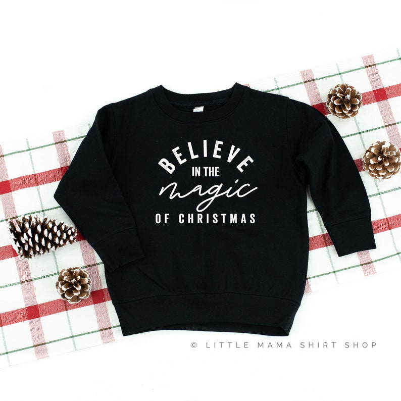 Youth Sweater Believe in the Magic \u00a9 Christmas Shirts for Kids Baby Christmas Shirt Little Girl Shirt Christmas Graphic Tee