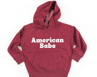 American Babe - GROOVY - Child Hoodie | Kids Patriotic Shirt | Party in the USA | 4th of July Graphic Tee | Independence | All American Kid