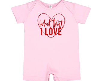 Land That I Love - Short Sleeve / Shorts - One Piece Baby Romper | Infant Outfit | Gift for Baby | Patriotic Baby Outfit | Let Freedom Ring