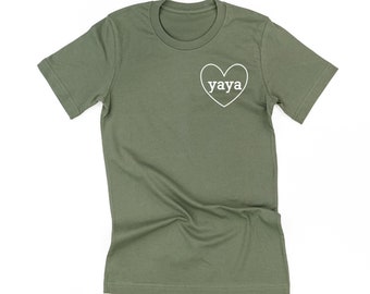 YAYA - Herz Rund - Unisex T-Shirt | Yaya Shirt | T-Shirt für Yaya | Muttertagsgeschenk | Yaya Geschenk | T-Shirt | T-Shirt für Yaya |