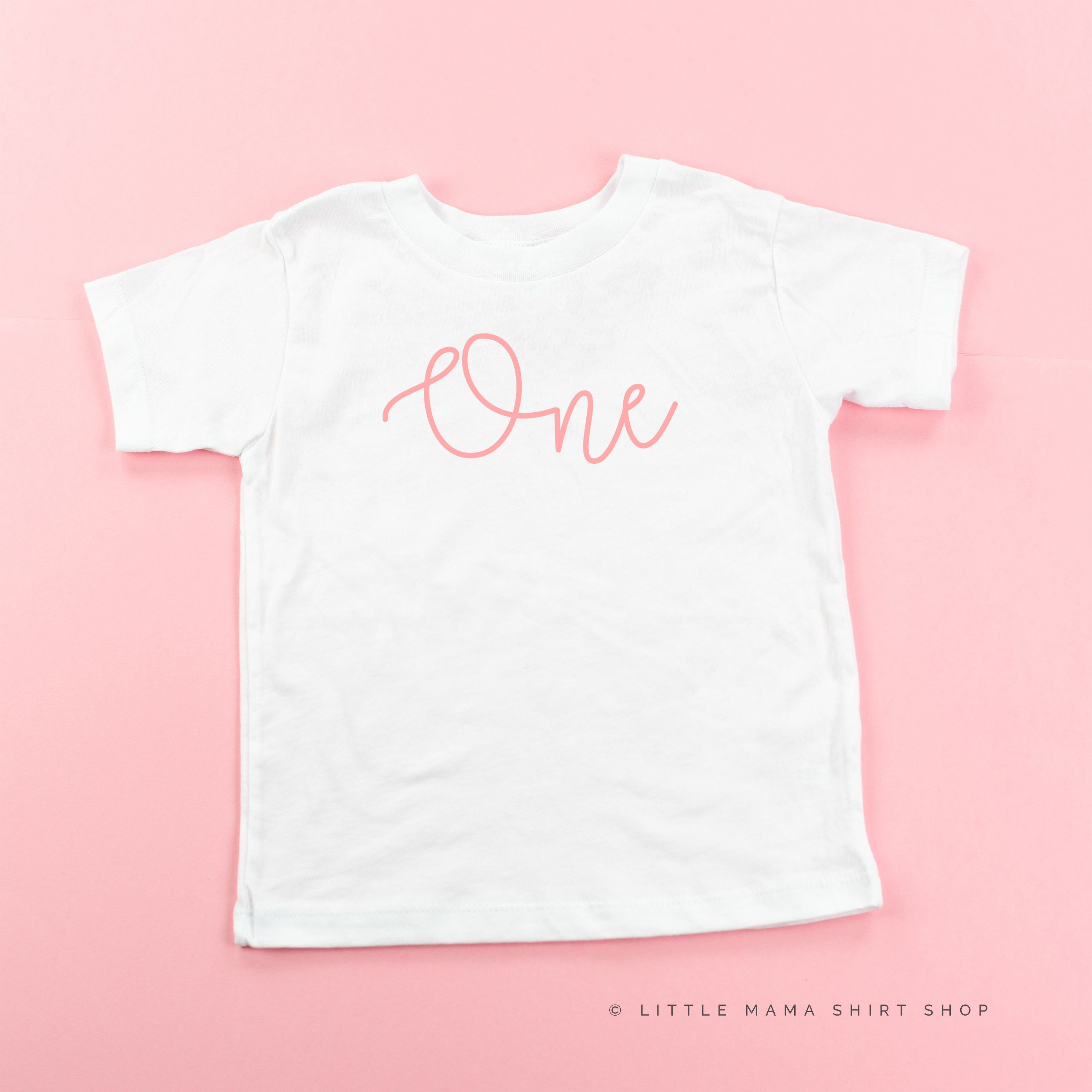 Birthday Number ONE © CURSIVE FONT Toddler Girl Shirt | Etsy
