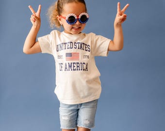 Vereinigte Staaten von Amerika - Kinder T-Shirt | Vierter Juli T-Shirt für Kinder | Kinder Sommer Shirt | 4.Juli Outfit für Kinder | USA Accessoires |