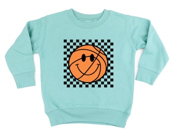 Checkers Smiley - Basketball - Child Sweater | Back to School | School Spirit | Basketball Graphic Tee | Kids Graphic Tee | Basketball Life