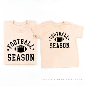Football Season - Set of 2 Shirts - BLUSH w/ BLACK | Matching Football Tees | Family Football Tees | Mommy and Me Tees | Fall Graphic Tees