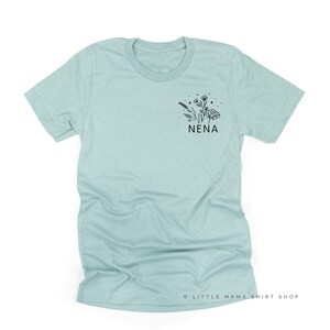 NENA - Bouquet - Pocket Size - Unisex Tee | Nena Graphic Tee | Shirt for Nena | Mother&#39;s Day Gift | Grandma Graphic Tee | Floral Shirt