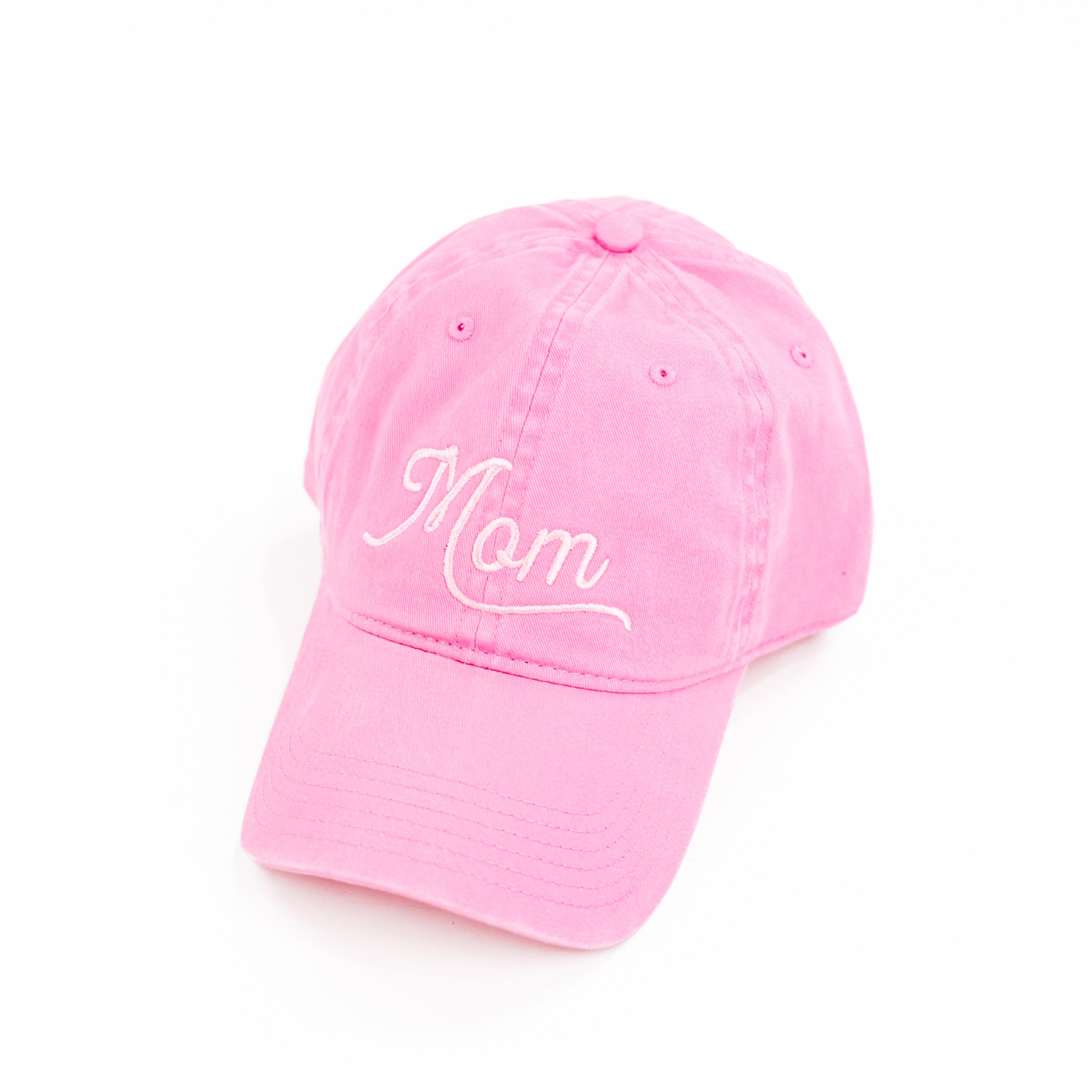 Mom (script) - Team Pink W/ Pink Thread - Baseball Cap  display picture 1
