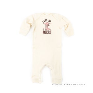 Let&#39;s Go Girls - (Cowgirl) - One Piece Baby SLEEPER | Baby Romper | Baby Graphic Tee | Baby Cowgirl Outfit | Girls Graphic Tee | Cowgirl Tee