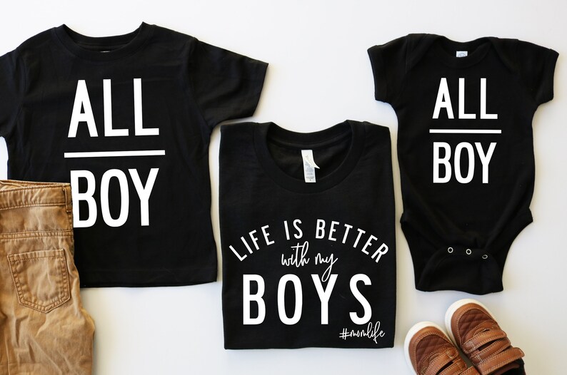 Mommy And Me Shirts Set Of 3 Mom And Son Matching Shirts Etsy