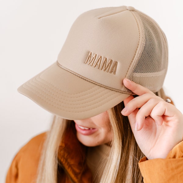 Ton in Ton - MAMA TRUCKER HAT | Hüte für Mütter | Geschenk für Mama | Mama Leben Hut | Mutterschaft | Mama Leben | Muttertagsgeschenk | Mom Zubehör