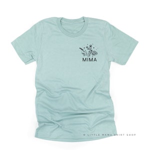 MIMA - Bouquet - Pocket Size - Unisex Tee | Mima Graphic Tee | Shirt for Mima | Mother&#39;s Day Gift | Grandma Graphic Tee | Floral Shirt