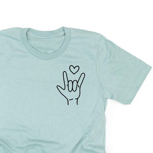 Sign Language - I Love You (pocket) - Unisex Tee | Valentine's Day