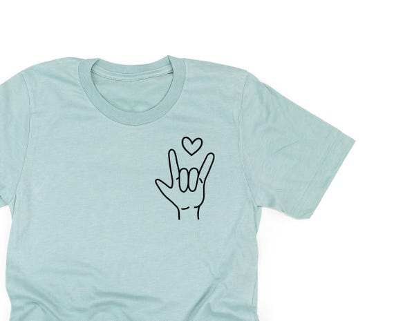 Sign Language - I Love You (pocket) - Unisex Tee | Valentine's Day