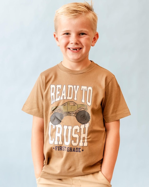 Ready to Crush (choose Your Grade) - Coyote Brown Child Tee | Back