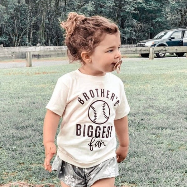 Brother's Biggest Fan - Baseball - Short Sleeve Child Shirt |  Kids Baseball Shirts | Ballpark Shirts | Baseball Graphic Tee | Sports Shirts