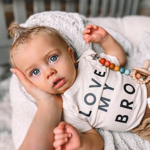 Love My Bro © | Big Brother Shirts | Little Sisters | Sibling Shirts | Baby Sister Shirt | Pregnancy Announcement | Kids Graphic Tee
