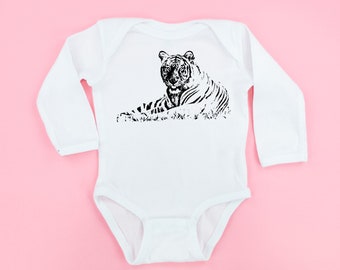 TIGER - LONG SLEEVE Child Shirt | Toddler Shirt | Kid Shirt | Littler Girl Shirt | Little Boy Shirt | Zoo Shirts | Shirts for Zoo