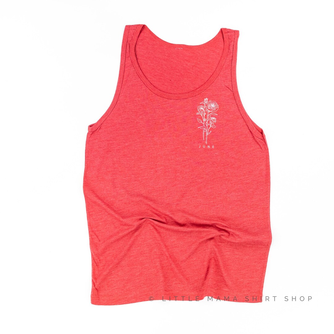 June Birth Flower - Rose - Unisex JERSEY Tank | Birth Flower Tanks ...