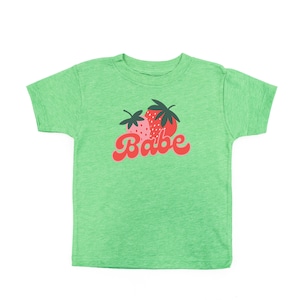 Strawberries - Babe - Short Sleeve Child Shirt | Kids Summer Shirt | Girls Graphic Tee | Kids Shirts | Fruit Graphic Tee | Kids Spring Shirt