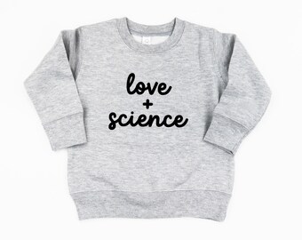 LOVE + SCIENCE - Child Sweater | Kid Graphic Sweaters | Kid Sweater | Girl Sweaters | Boy Sweaters | Little Kid Sweaters | Sweaters For Kids