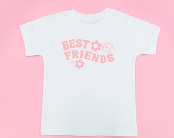 Camisetas de Mejores Amigos - Flores - Niños / Camisetas de Mejores Amigas / Camisetas de Mejores Amigos / Camisetas de Hermanos / Camisetas de Mejores Amigos / Camisetas Gráficas para Niños / Camisetas a Juego