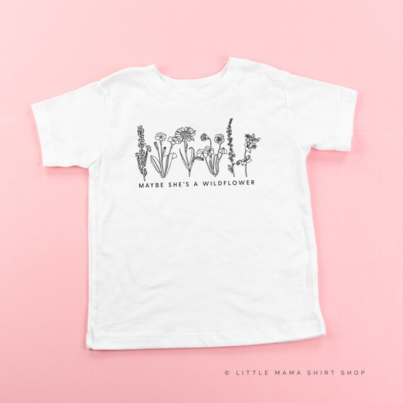 Peut etre qu elle est une fleur sauvage Chemise enfant a manches courtes Chemise fleur de printemps Chemise petite fille Chemises a fleurs sauvages Chemises a fleurs pour filles Etsy Canada