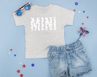 Mini - Wzór gwiazdy - Koszulka dziecięca | 4 lipca | Koszulka patriotyczna | Koszulki dziecięce z okazji 4 lipca | Koszulka graficzna dla dzieci | USA Proud | Akcesoria USA |