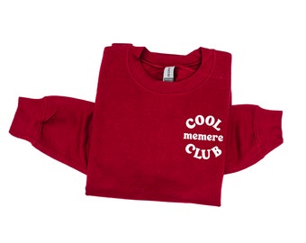 COOL Memere CLUB - Design avec poche - Pull ras du cou en polaire de BASE | graphique Memere | Cadeau Fête des Mères | Cadeau pour Memere | J'aime mon équipe |