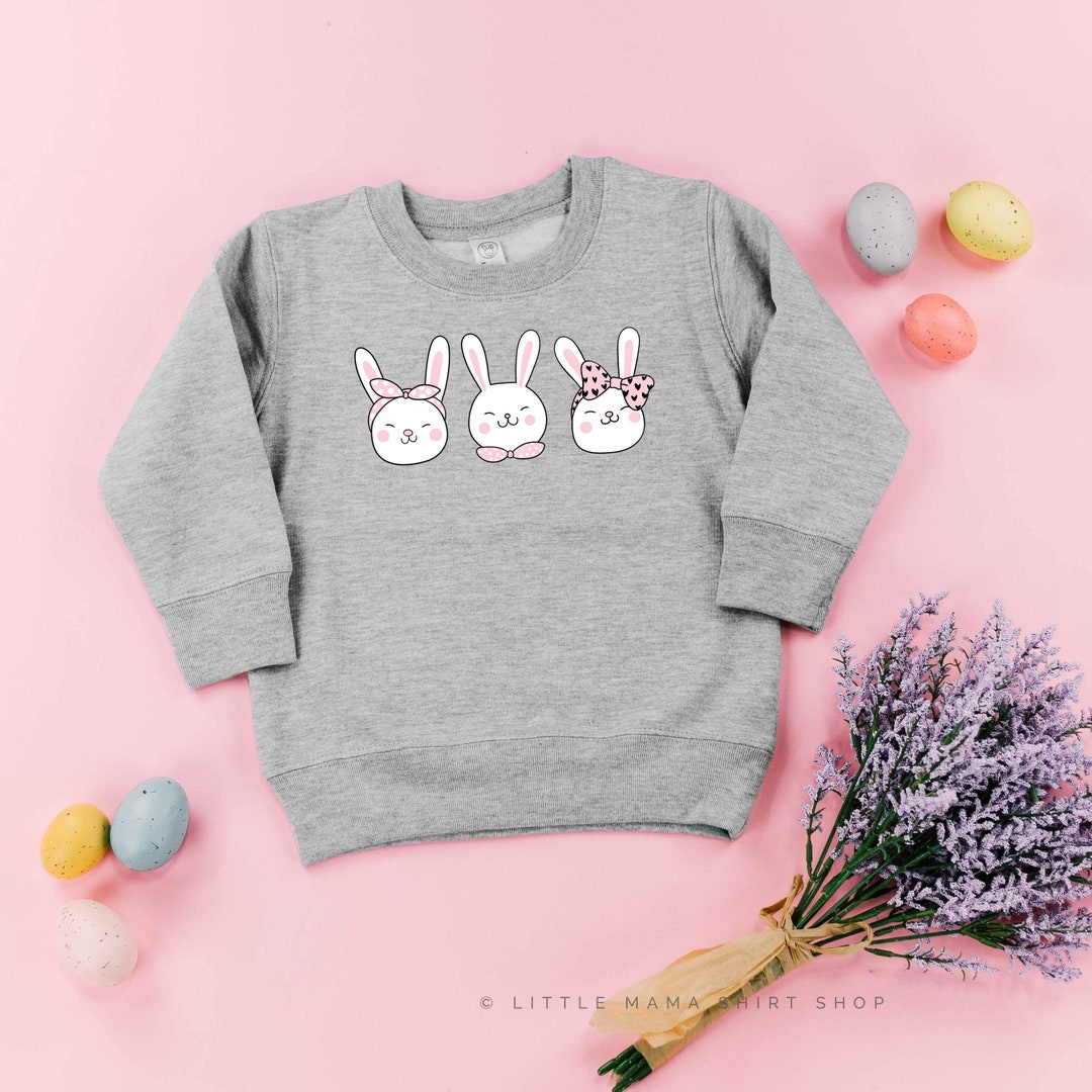 Easter Bunnies 3 Across Child Sweater Kids Easter Sweater Little Girl