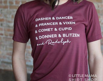 Women's Christmas Shirt | Reindeer Shirt | Christmas Shirts for Women | Holiday Shirt | Christmas Party Shirt | Christmas Tee | Rudolph