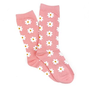 LMSS® ADULT CREW Socks - Everything is Blossom (Pink-All Over Daisies) | Socken für Damen | Mama Socken | Socken für Mama | Damensocken