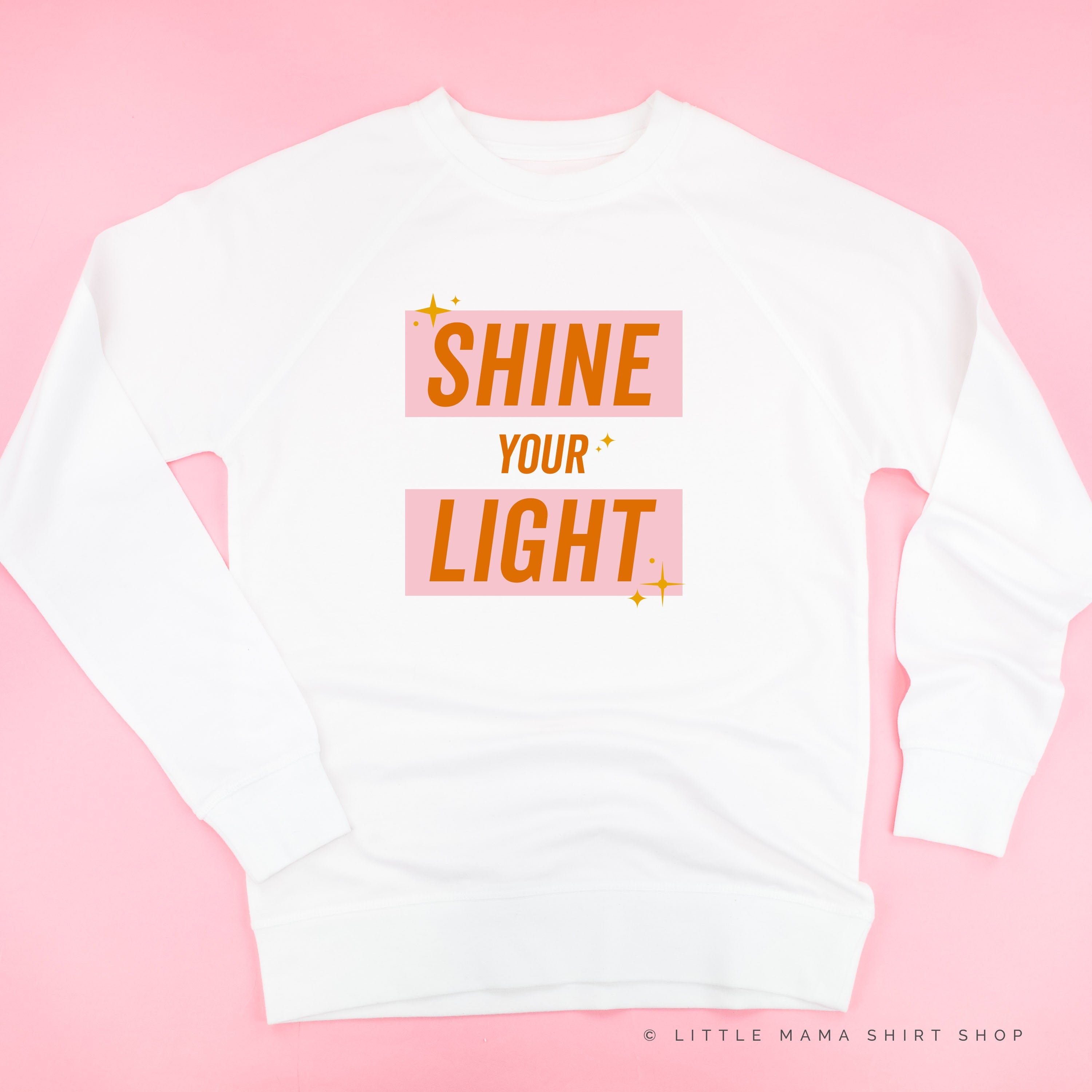 Shine Your Light Pink Orange Sparkle 